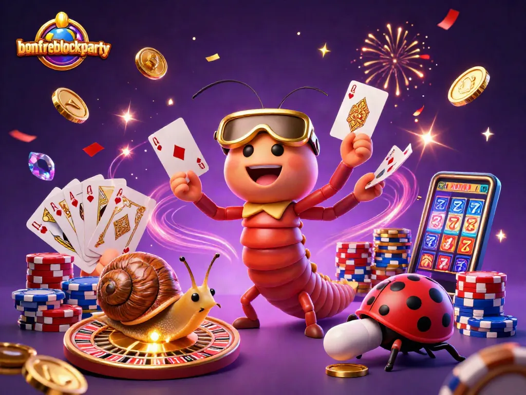 Experience the excitement of bonfireblockparty casino action, featuring vibrant characters and dynamic gaming elements.