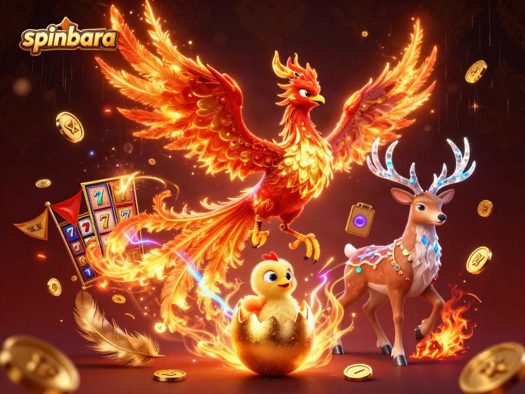Experience thrilling fun at Spinbara Casino with vibrant characters and engaging slot elements.